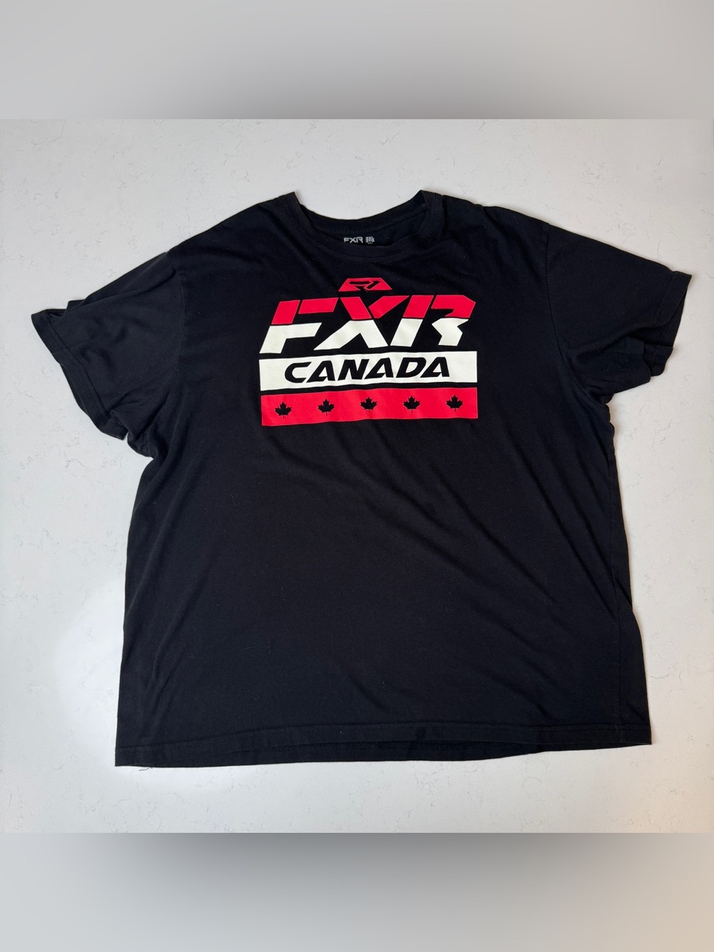 FXR Canada Men's Black Short-Sleeve Graphic Tee - Red & White Logo